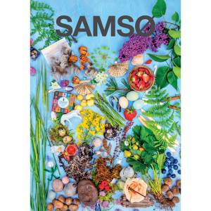 Plakat med motiv af forsiden af Samsø Feriemagasin 2020